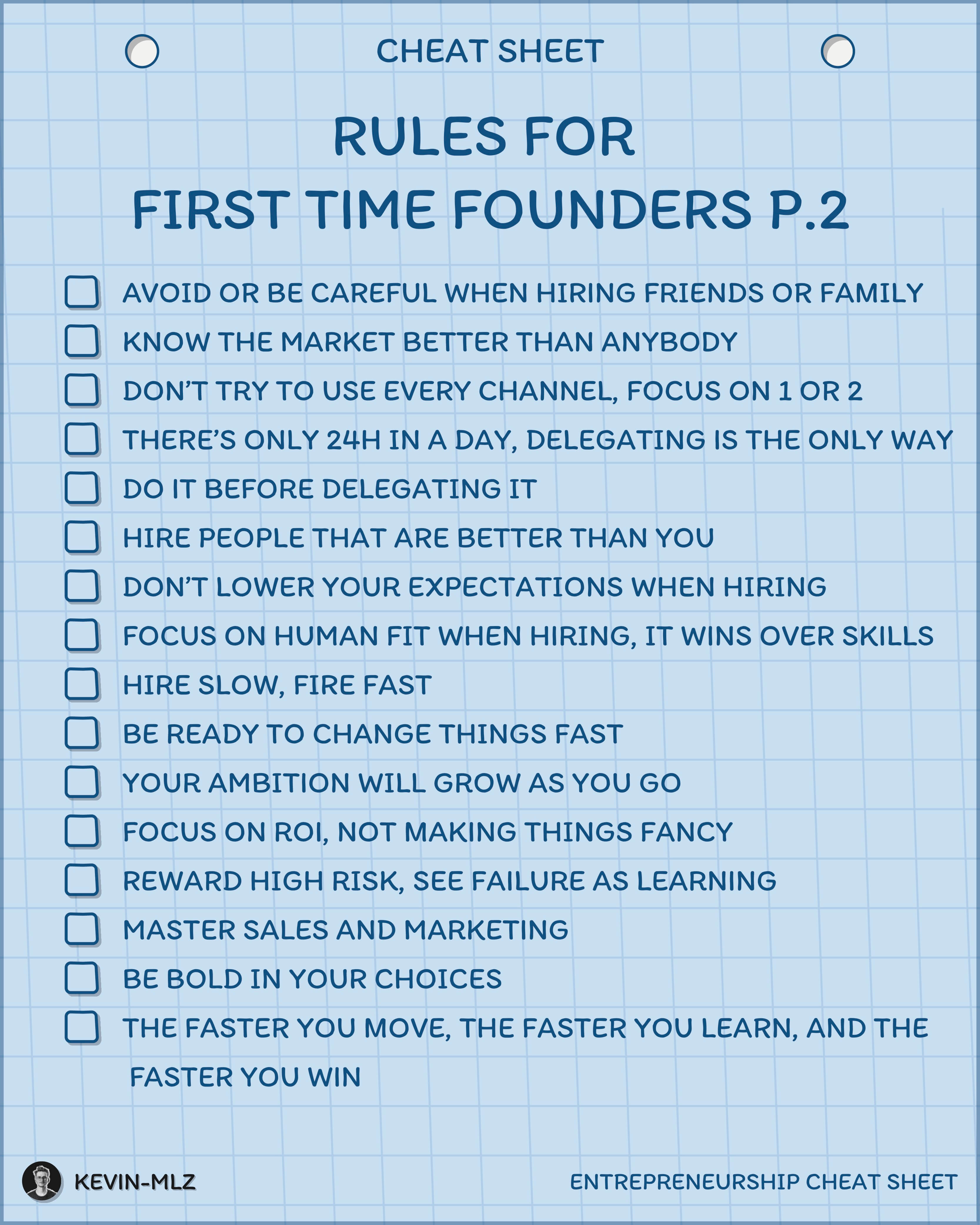 Rules for first time founders 2