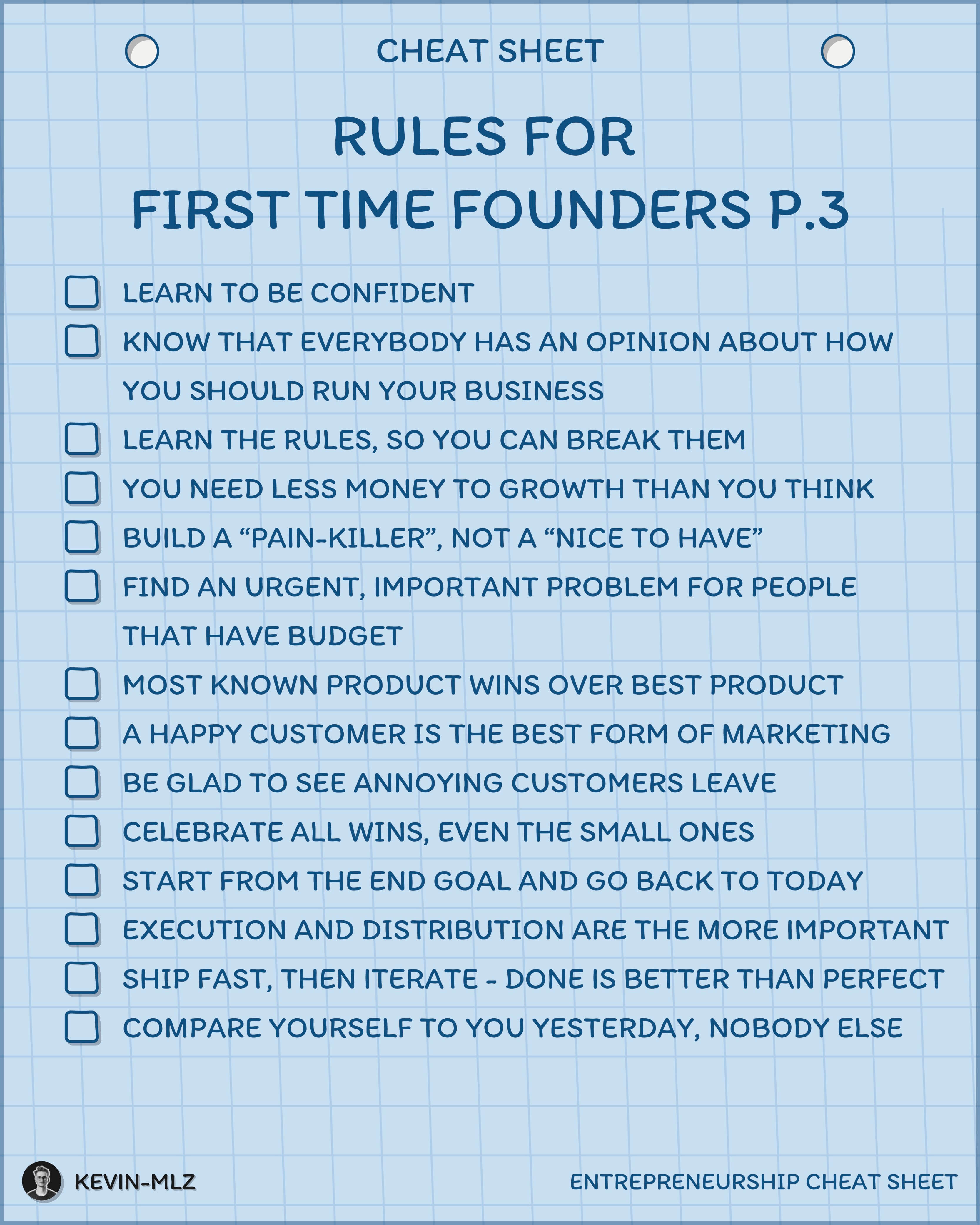 Rules for first time founders 3
